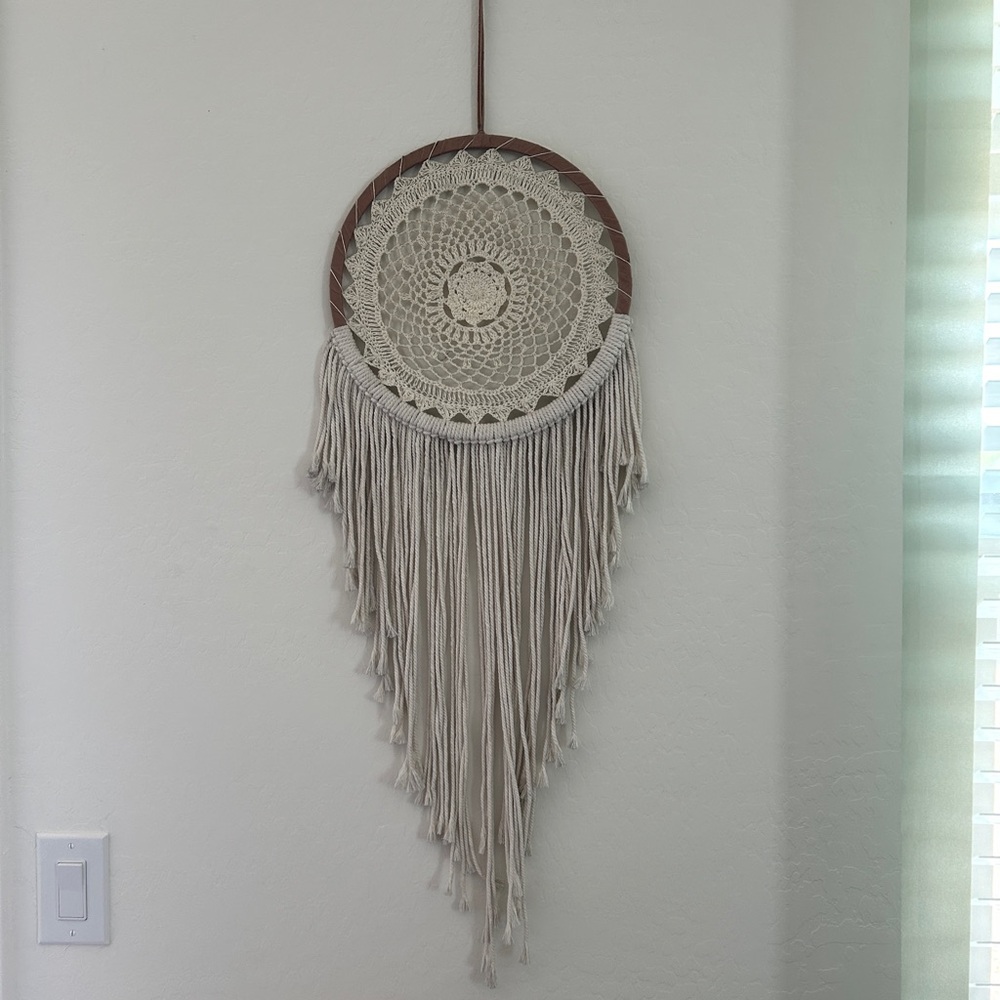 Handcrafted Cream Dreamcatcher Wall Decor